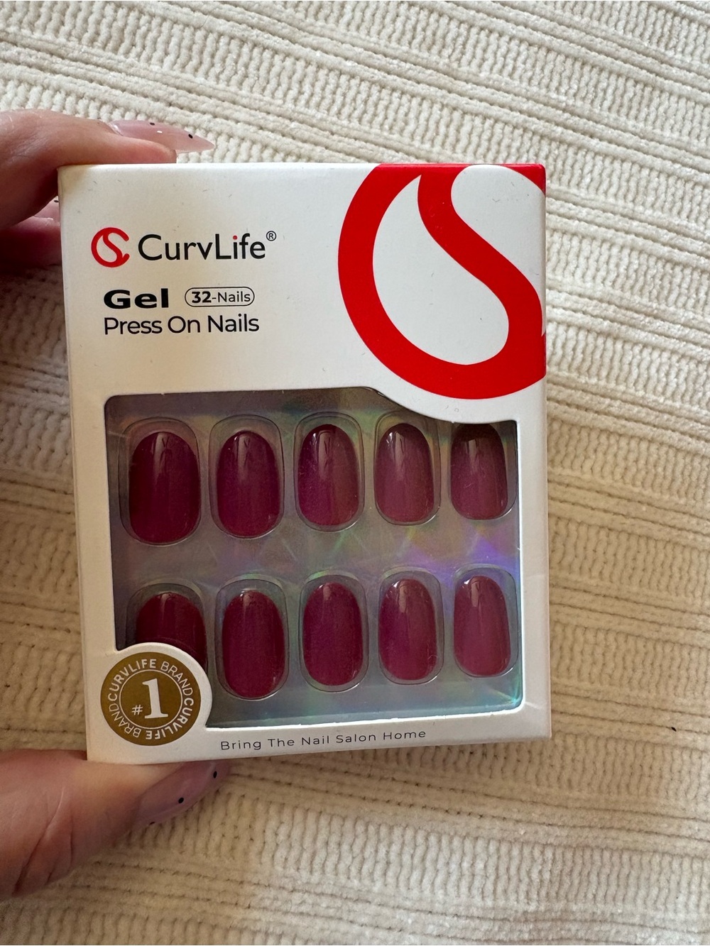 Curvlife Gel Press On Nails – Deep Plum - Picture 6 of 7